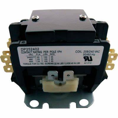 Supco 2 Pole, 25 AMP, 240 Volt Contactor DP252402