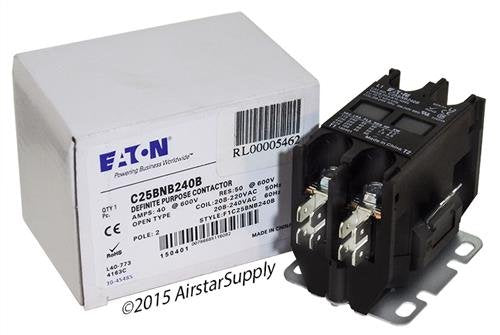 Eaton 2-Pole, 40 Amp, 240 VAC Contactor CR453CE2BBB