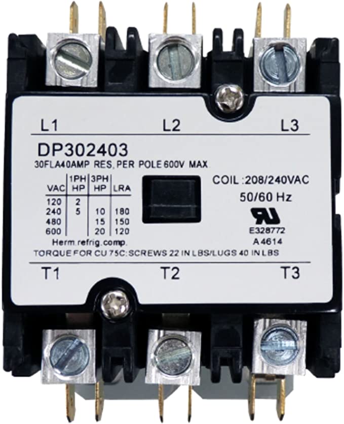 SUPCO Contactor 30 AMP 3 Pole 20 Volt - DP302403