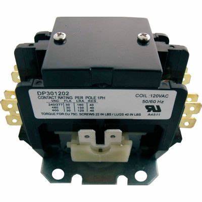 Supco 2 Pole, 30 AMP, 120 Volt Contactor DP301202